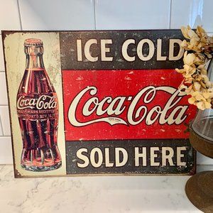Coca-Cola Tin sign - 16" long and 12 1/2" wide